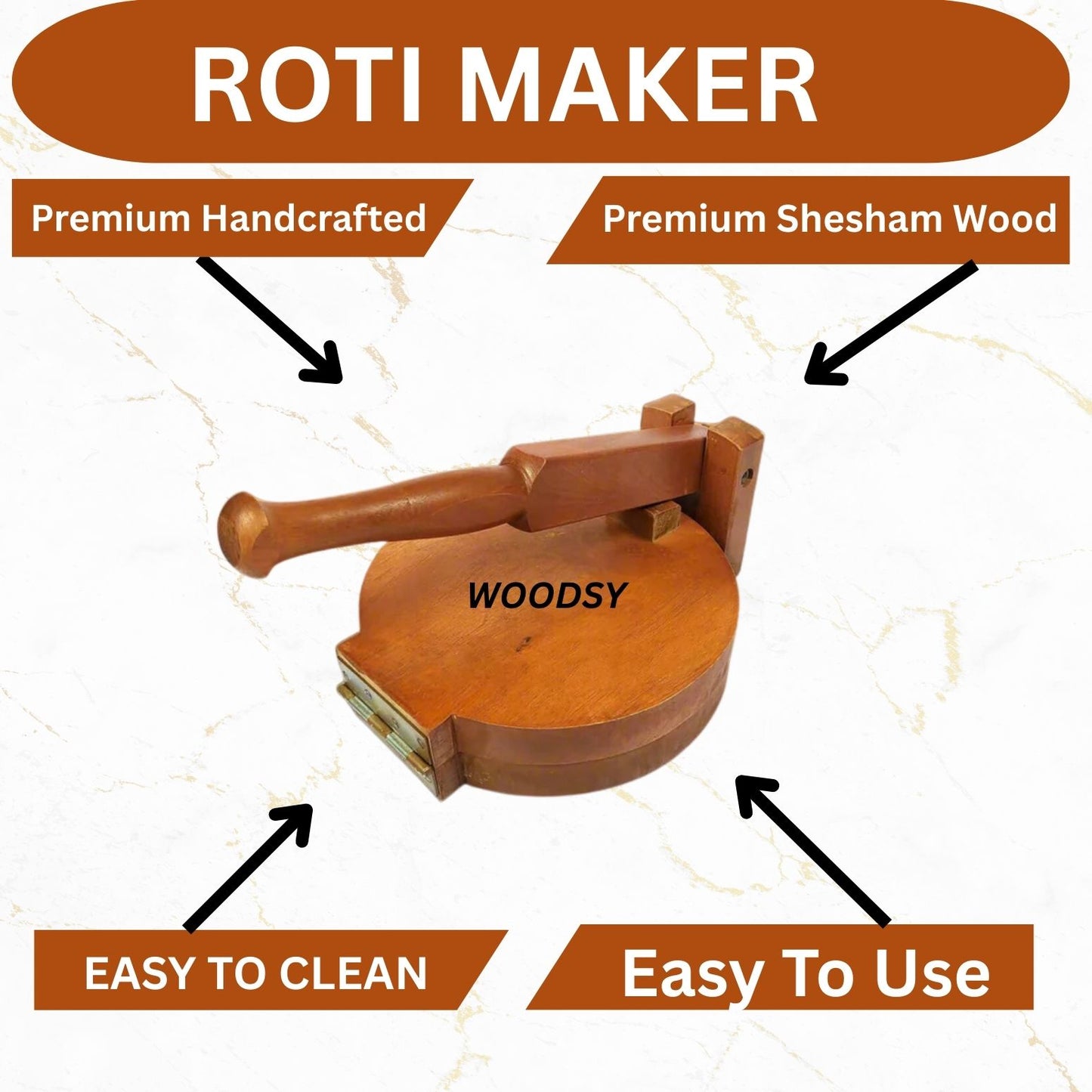 Wooden Roti Maker - Sheesham Wood (12 Inches Width)