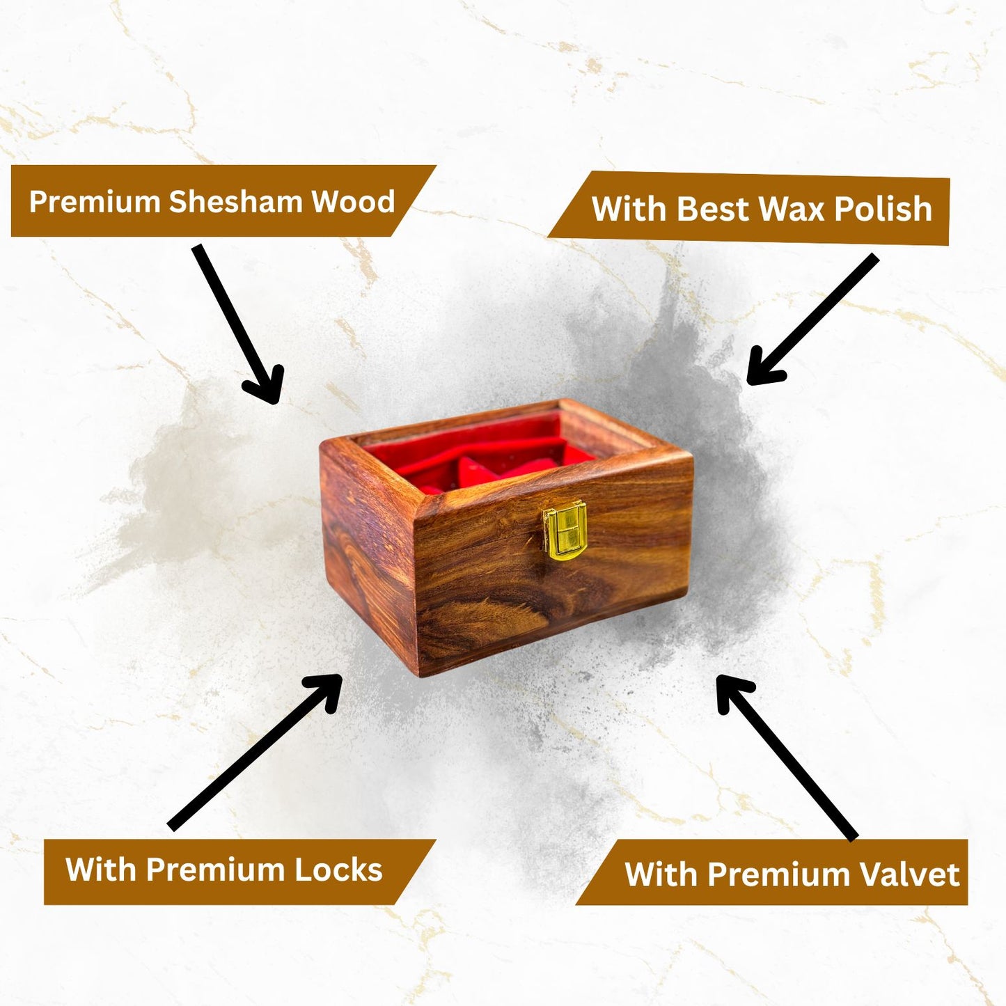 Premium Sheesham Wood Watch Box – 2 Slot Display Case with Glass Lid