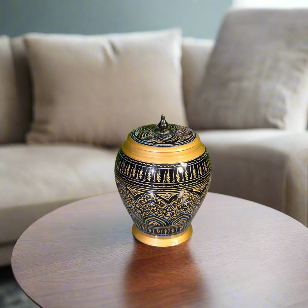 Blue & Black Naqshi art Candy jar in Beautiful Pakistani Tradition Art