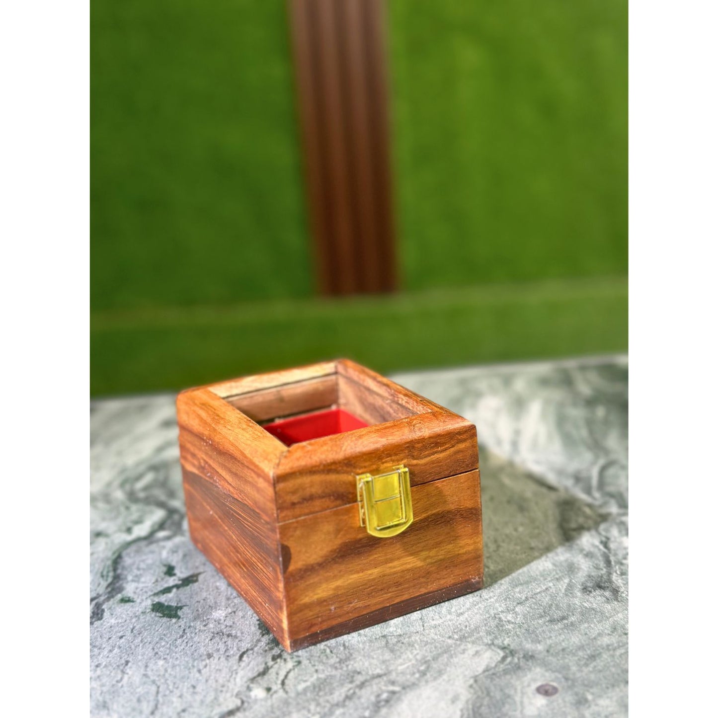 Sheesham Wood Single Watch Box – 1 Slot with Glass Display Lid