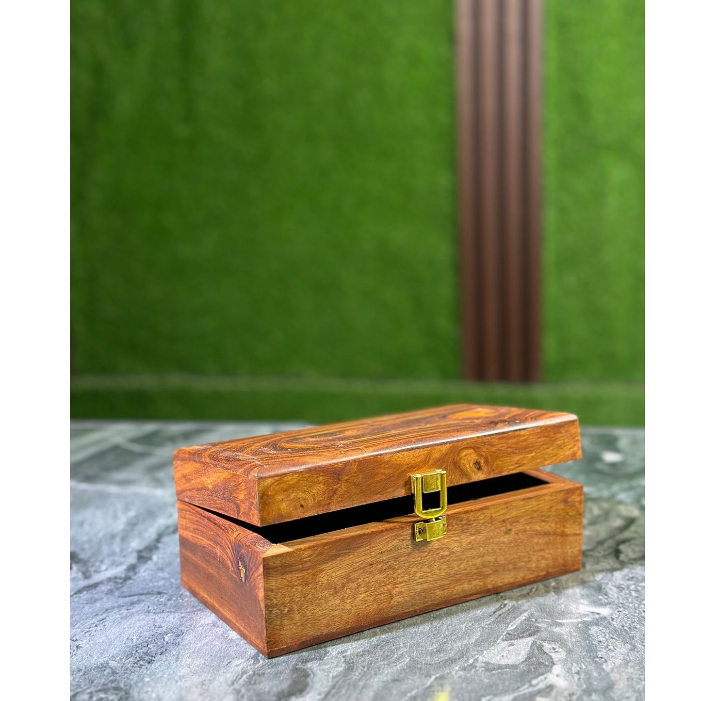 Premium Sheesham Wood Watch Box – 3 Slot Handmade Organizer with Solid Lid