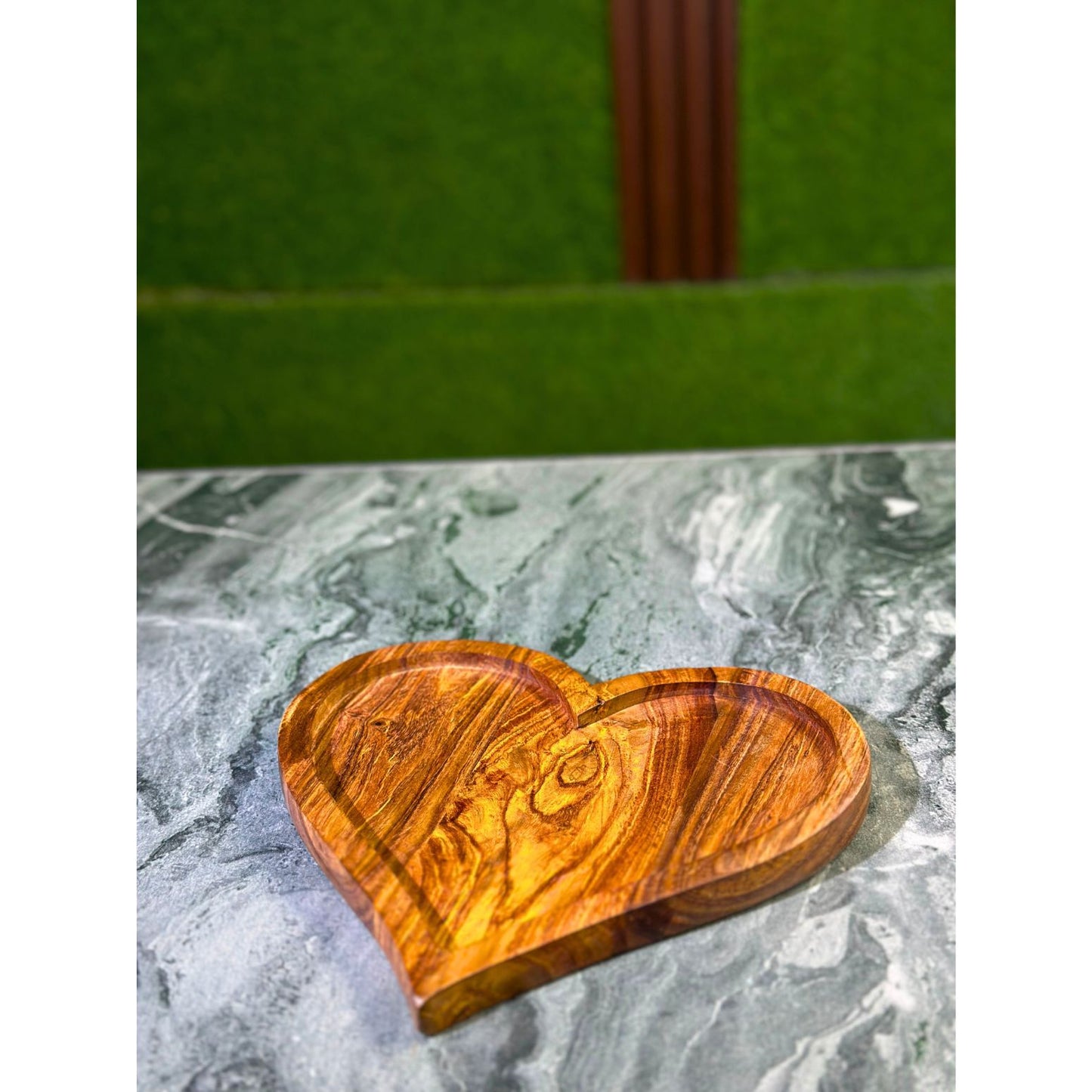 Premium Wooden Heart-Shaped Dry Fruit Tray – 12x12 Inch | Handcrafted Multipurpose Serving Box | Ideal for Gifting & Festive Decor