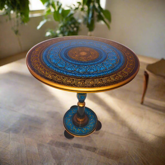 Coffee Table With Blue Naqshi Art 18"