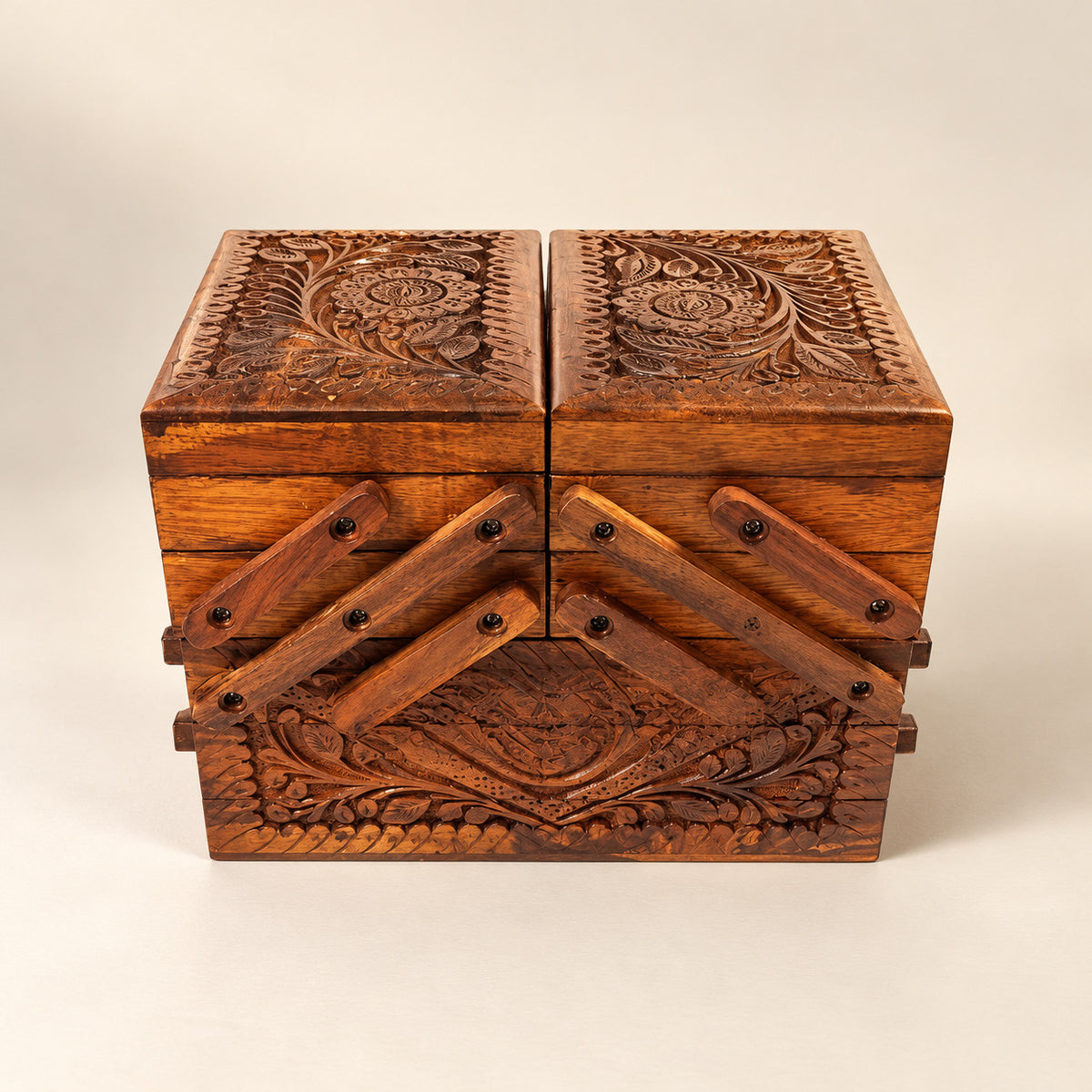 Sheesham Wood Jewelry/Singhar Box — renewed product photo