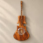 Wooden Guitar Wall Clock Handcrafted — product photo