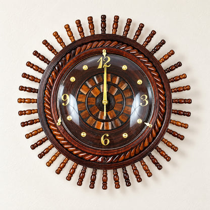 Wall Clock Wooden Dark Brown — product photo