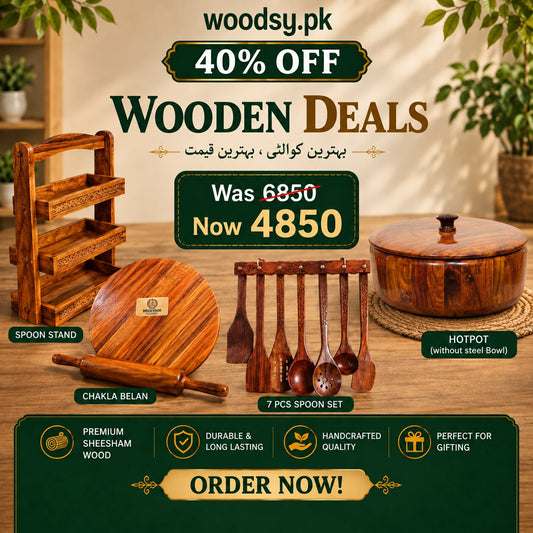 Premium Sheesham Wood Kitchen Deal Set – 4 Items