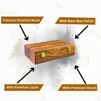 Handmade Wooden Watch Box – 10 Slot Organizer with Solid Wooden Lid