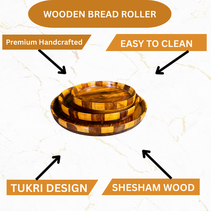 Handmade Wooden Plate – Tukri Design | Sheesham Wood | 12”, 10”, 8”