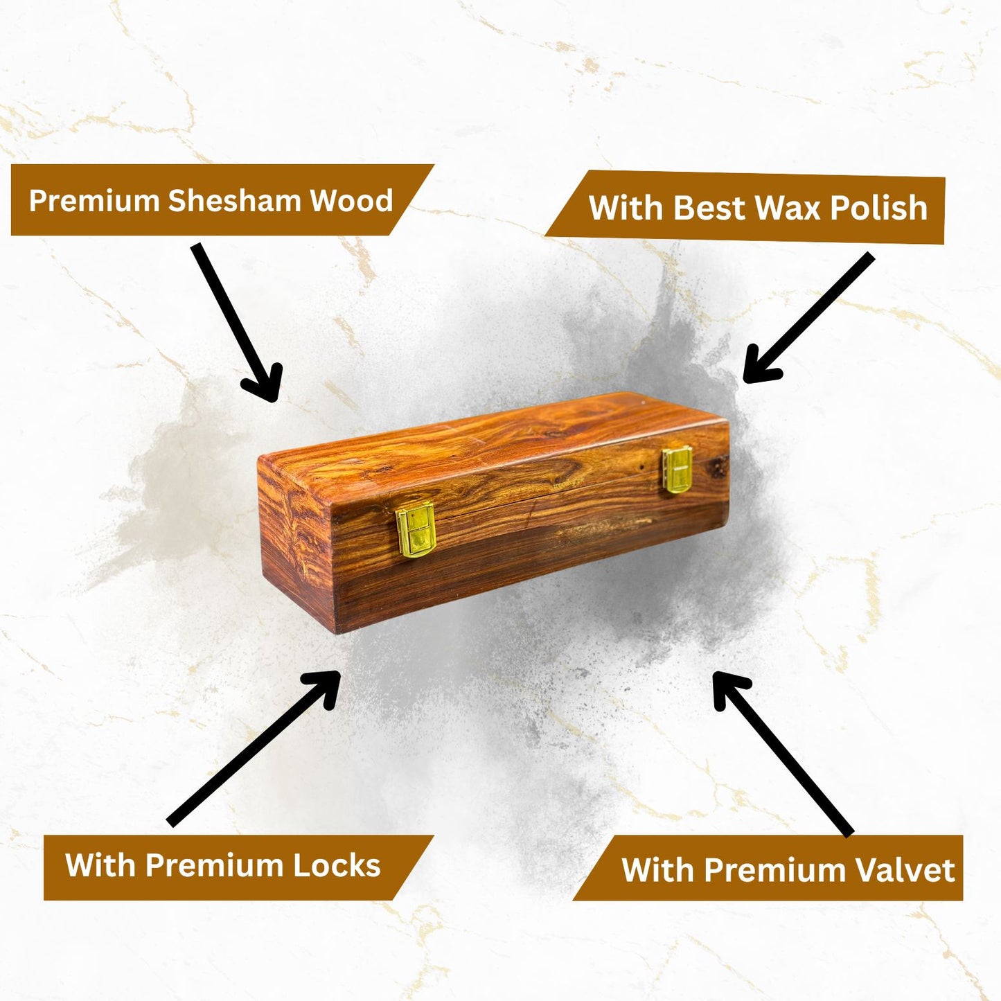 Luxury Wooden Watch Box – 5 Slot Organizer with Solid Wooden Lid