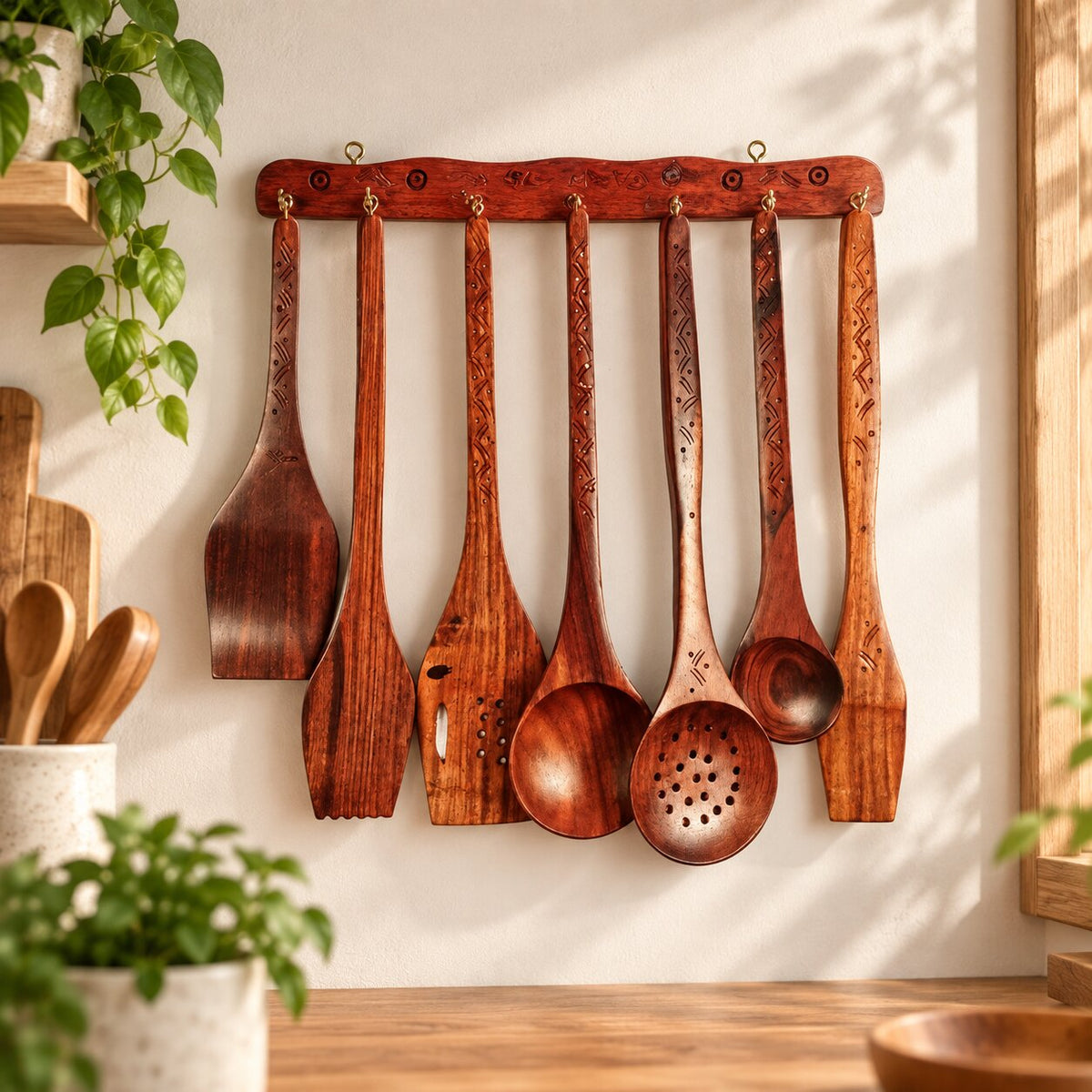 Premium Sheesham Wood Kitchen Deal Set – 4 Items