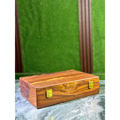 Handmade Wooden Watch Box – 10 Slot Organizer with Solid Wooden Lid