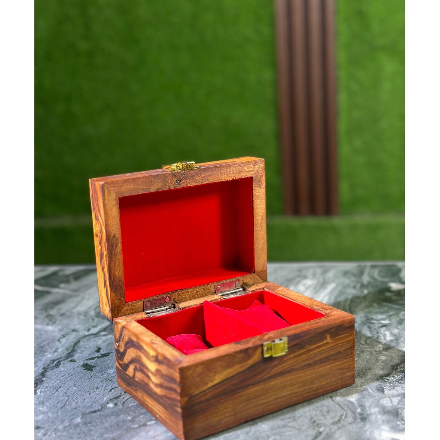 Handcrafted Sheesham Wood Watch Box – 2 Slot with Solid Lid