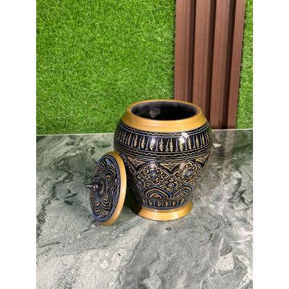 Blue & Golden Naqshi art Candy jar in Beautiful Pakistani Tradition Art