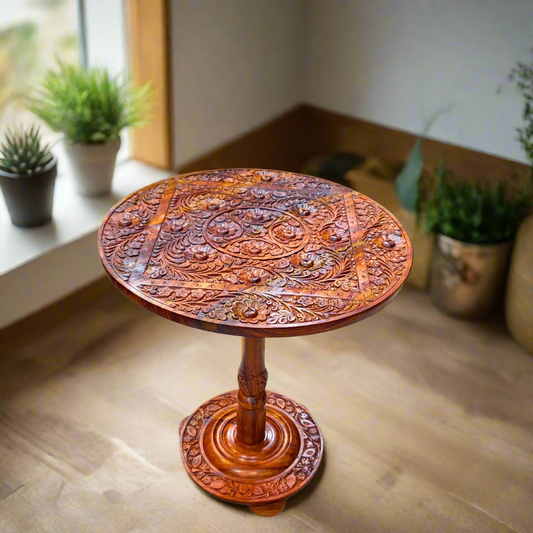Handmade Coffee Table With Hand Craved Work 18"