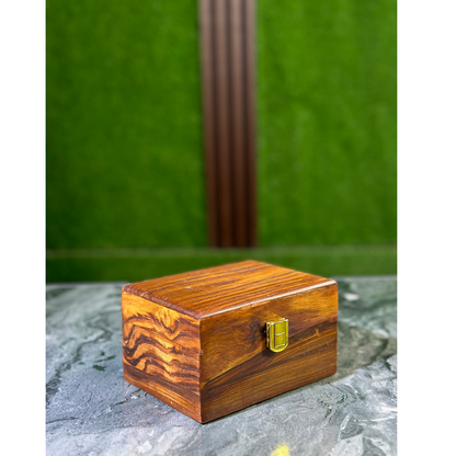 Handcrafted Sheesham Wood Watch Box – 2 Slot with Solid Lid