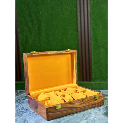 Handmade Wooden Watch Box – 10 Slot Organizer with Solid Wooden Lid