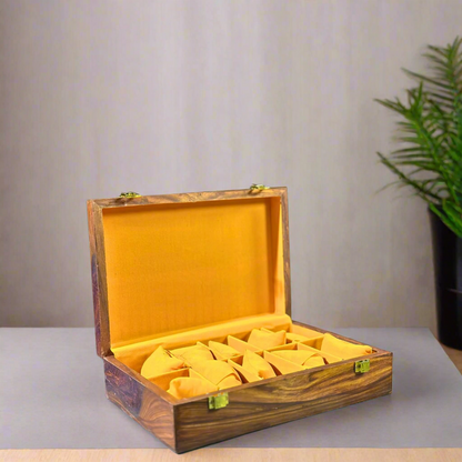 Handmade Wooden Watch Box – 10 Slot Organizer with Solid Wooden Lid