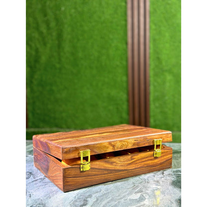 Handmade Wooden Watch Box – 10 Slot Organizer with Solid Wooden Lid
