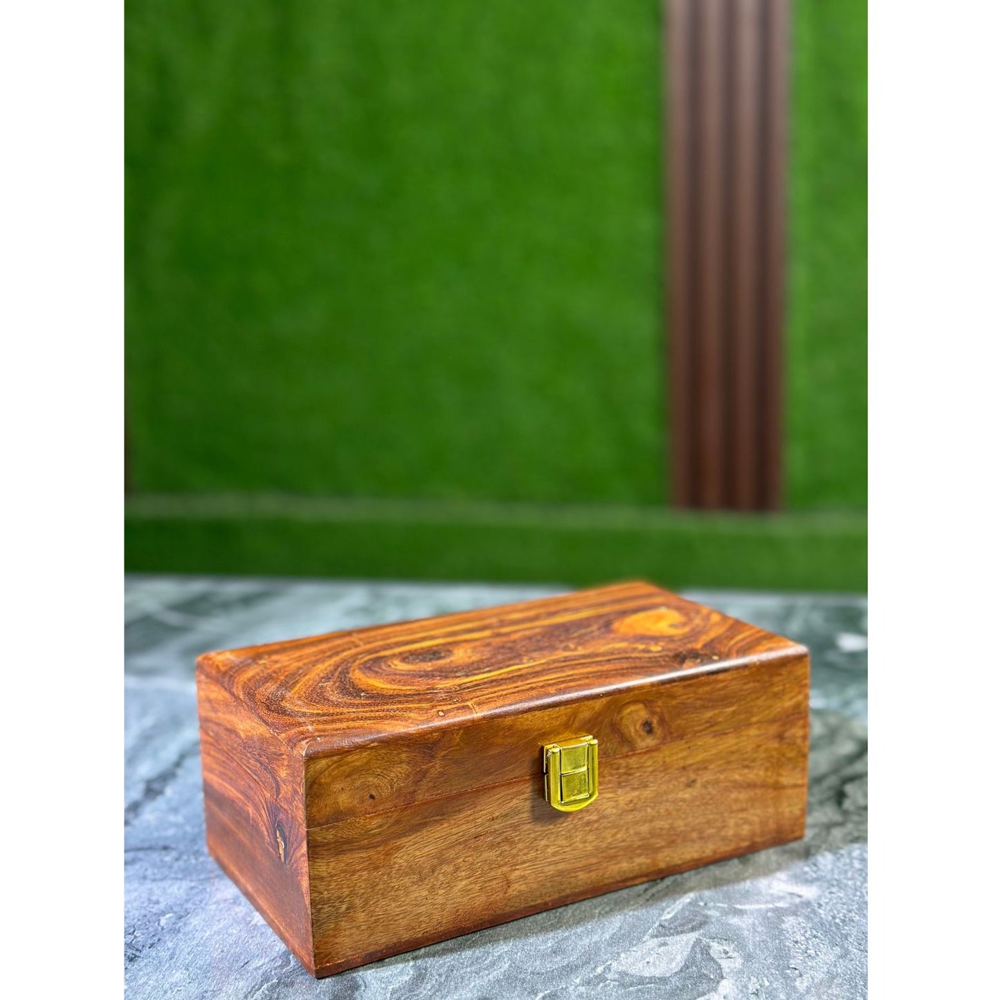 Premium Sheesham Wood Watch Box – 3 Slot Handmade Organizer with Solid Lid