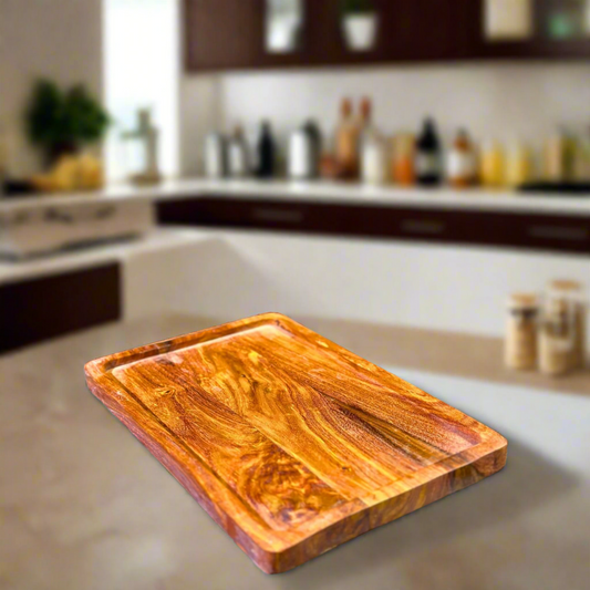 Simple Wooden Serving Tray – 8x12 Inch | Handcrafted Multipurpose Tray for Kitchen, Dining & Home Decor