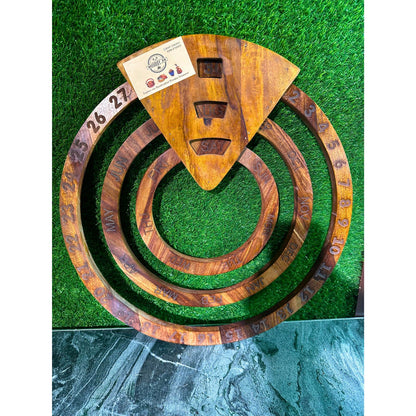 Wooden Handmade Calendar – Sheesham Wood | Rotating Day, Date & Month Dials
