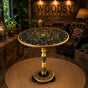"Luxury Black & Gold Royal Lacquer Coffee Table – 18'' Decorative Accent Table | Handcrafted Elegant Design"