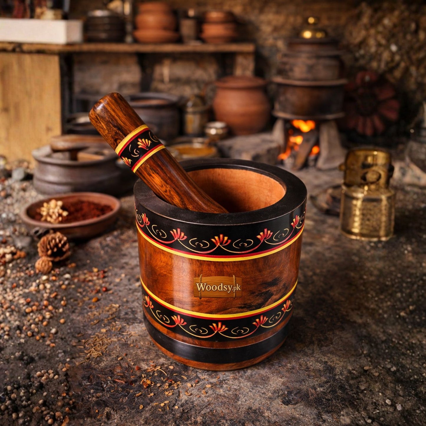 Handcrafted Shesham Wooden Pestle – Kitchen Grinding Tool