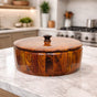 Premium Sheesham Wooden Hotpot (12 Inch) – Handcrafted Serving Box with Lid | Without Steel Bowl