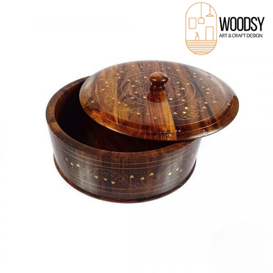 Wooden Hot Pot Brass | Standard Size 12"