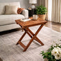 Hand-Carved Wooden Table – 12" x 18" Premium Solid Wood with Elegant Craftsmanship