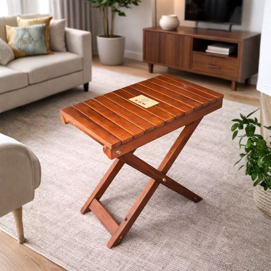 Handcrafted Sheesham Wood Table – Solid Wood Premium Finish | 12" x 18" | 21" Height