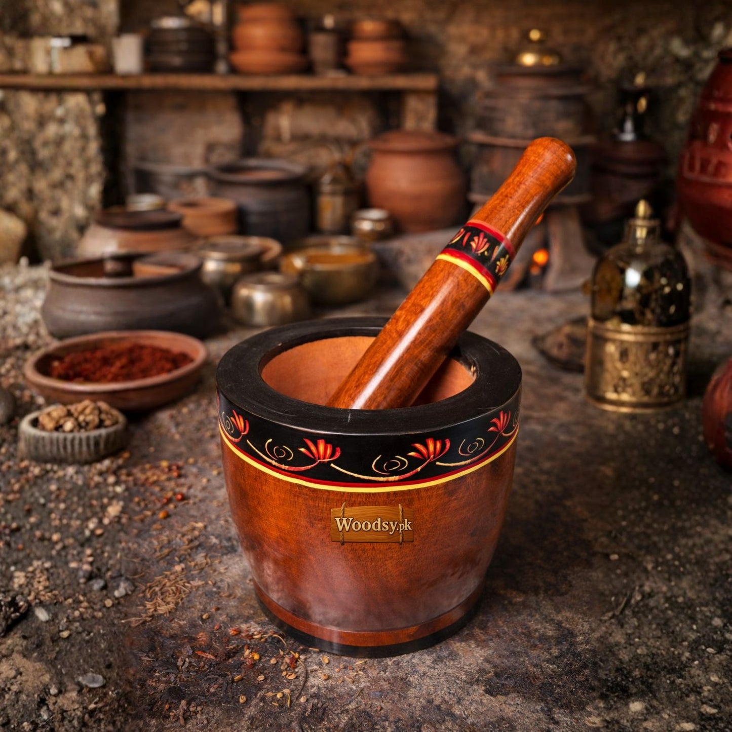 Handcrafted Shesham Wooden Pestle – Kitchen Grinding Tool