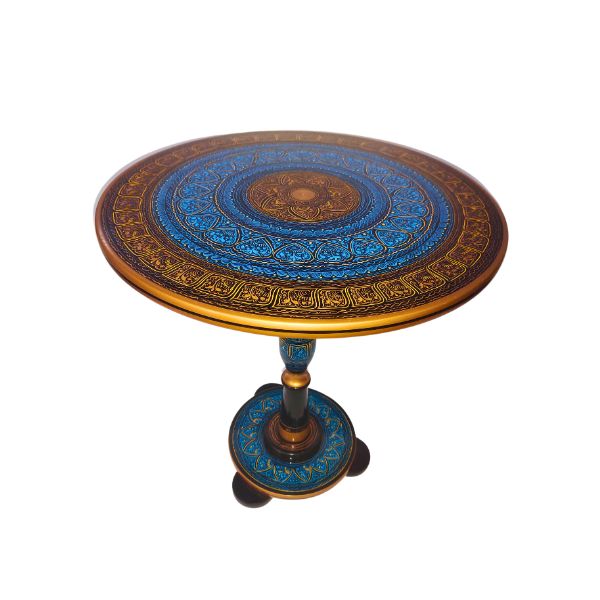 Coffee Table With Blue Naqshi Art 18"