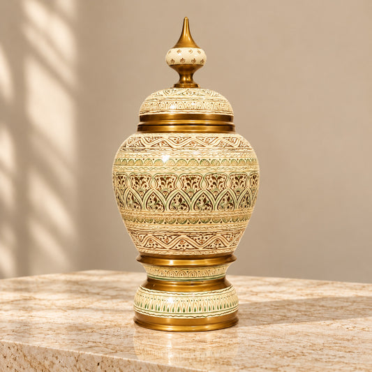 White Lacquer Art-Candy Jar — product photograph